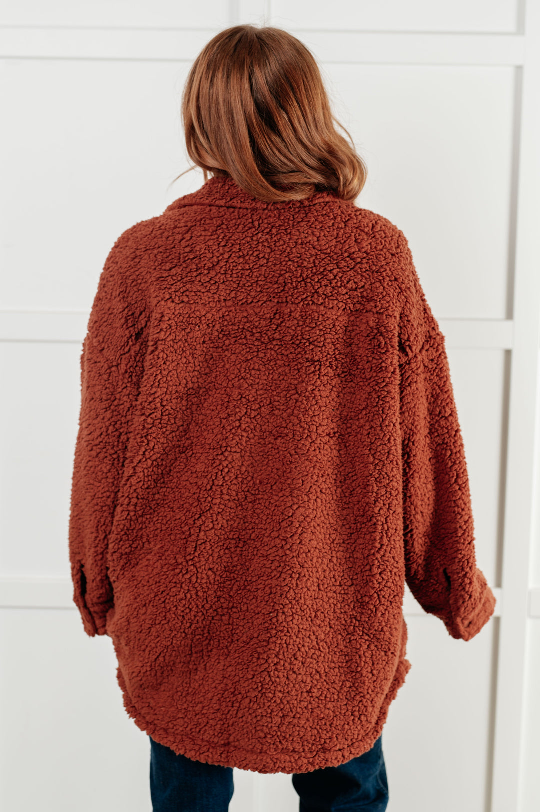 Claudette – Button-Front Oversized Sherpa Jacket for Women