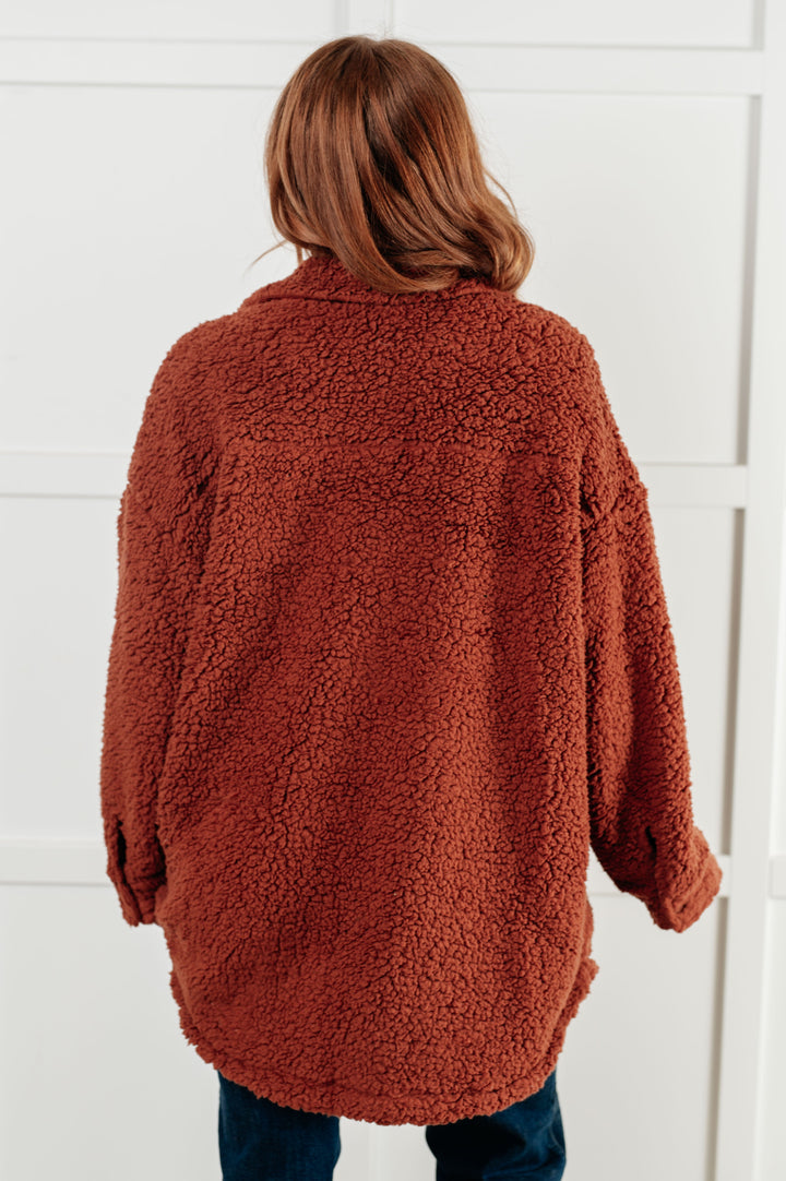 Claudette – Button-Front Oversized Sherpa Jacket for Women