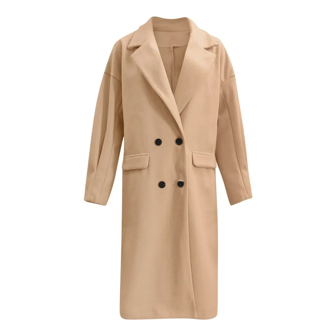 Lottie – Double-Breasted Oversized Coat with Notch Lapel