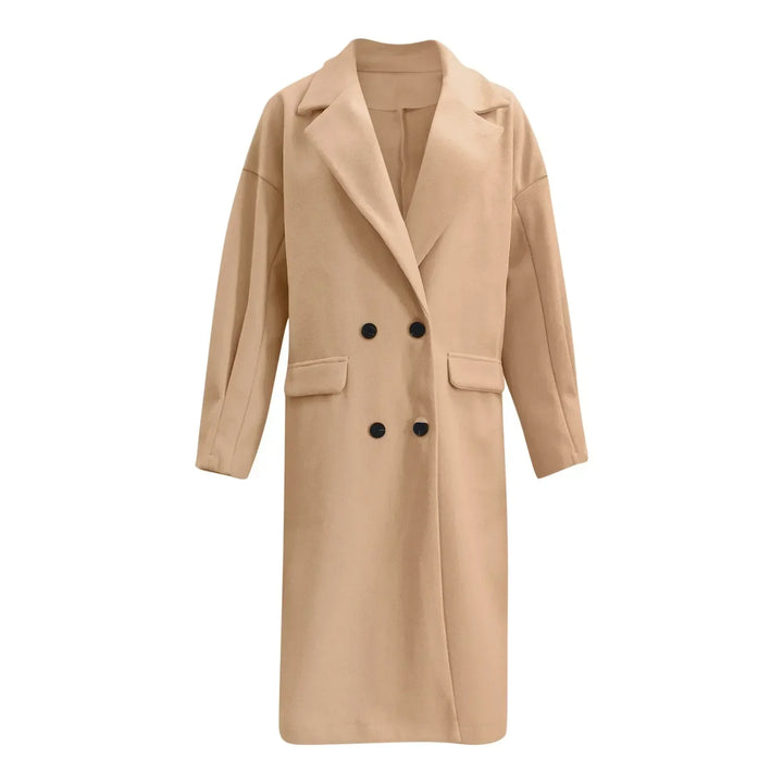 Lottie – Double-Breasted Oversized Coat with Notch Lapel