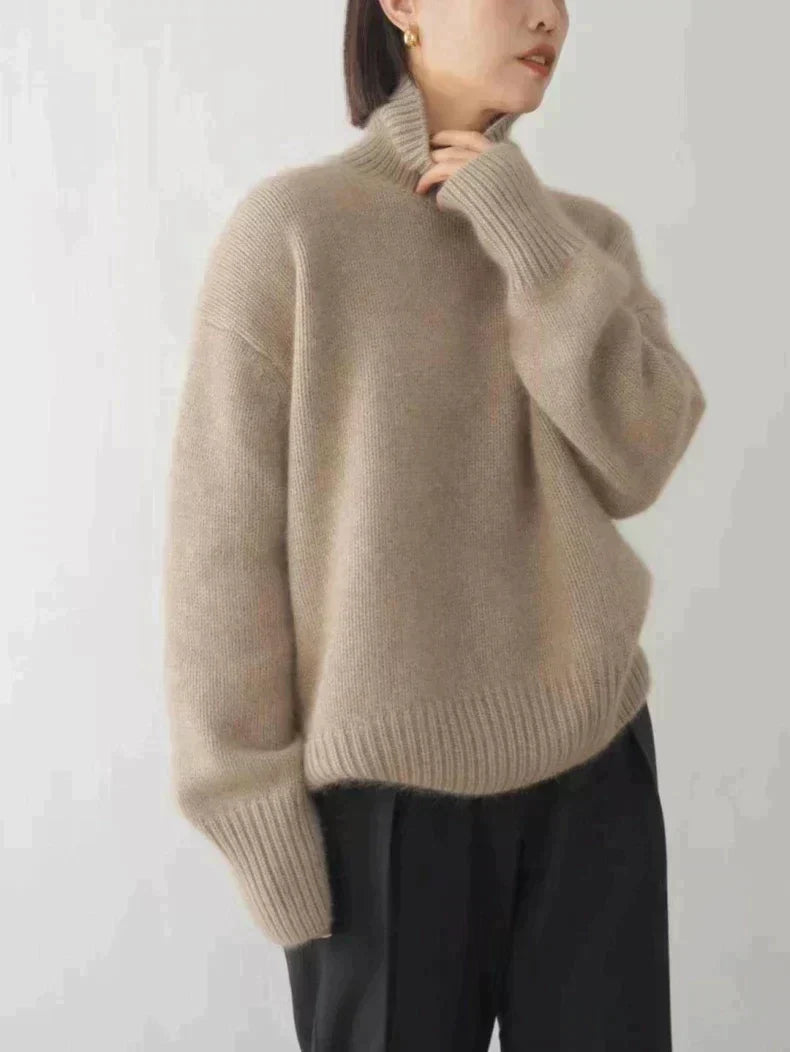 Jamie – Oversized Brushed Turtleneck Sweater for Women