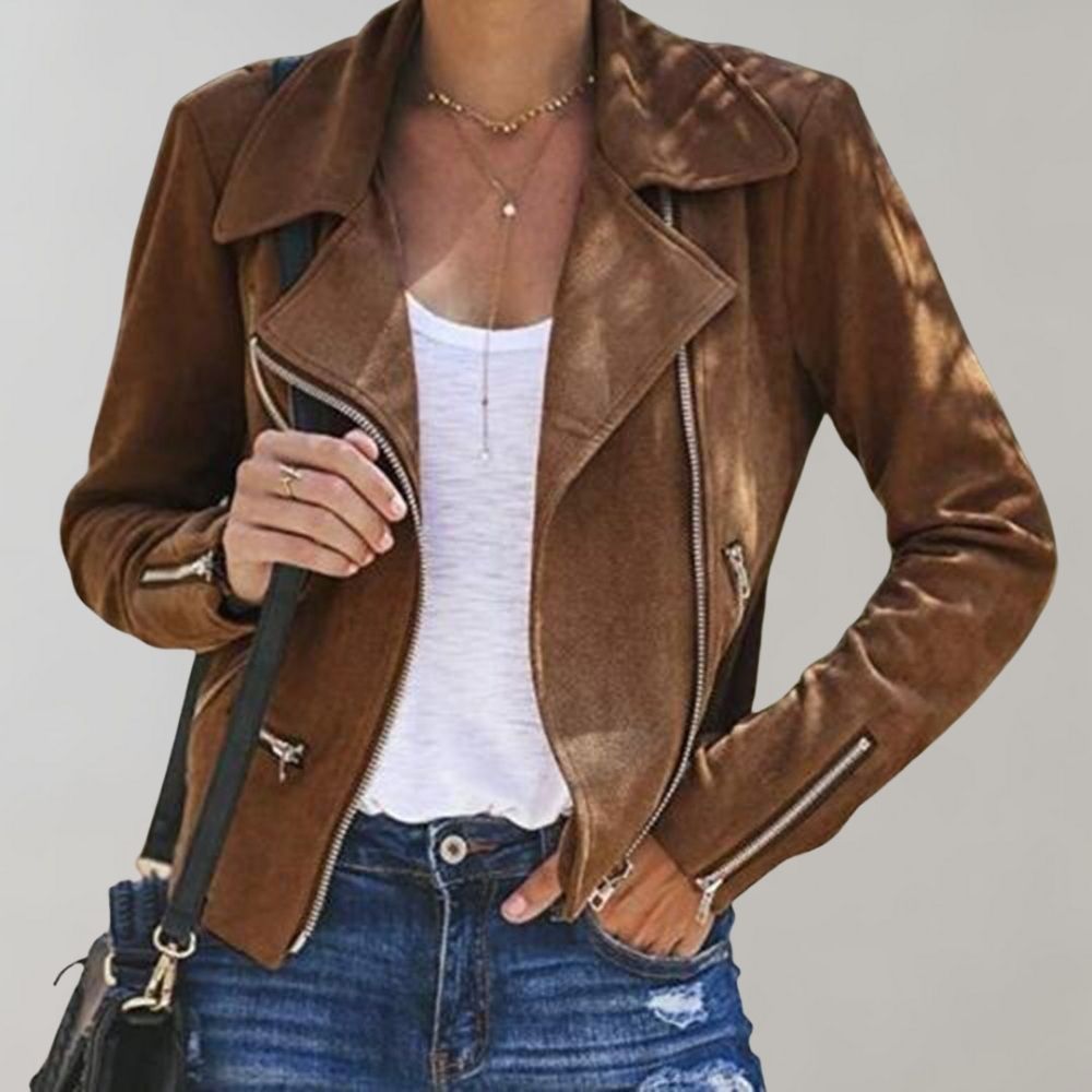 Eve – Suede-Look Moto Jacket for Women