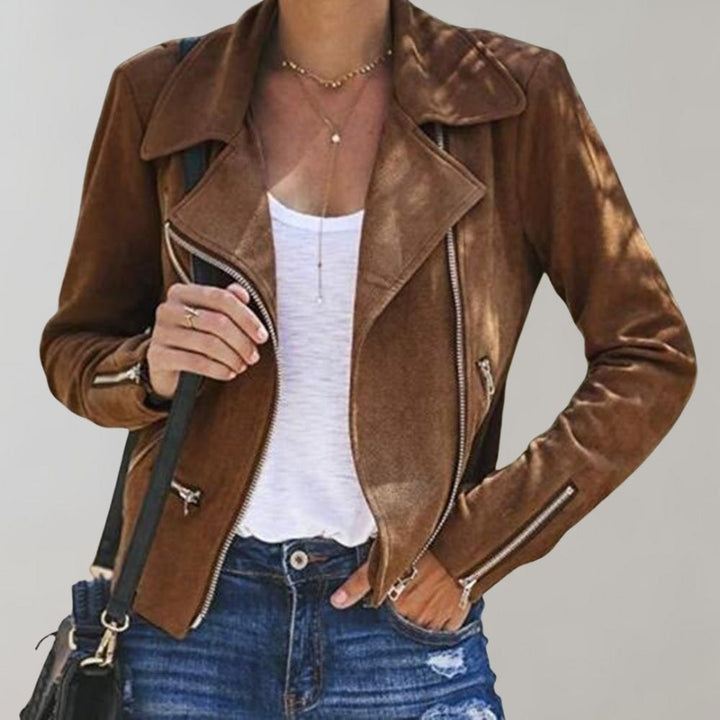 Eve – Suede-Look Moto Jacket for Women