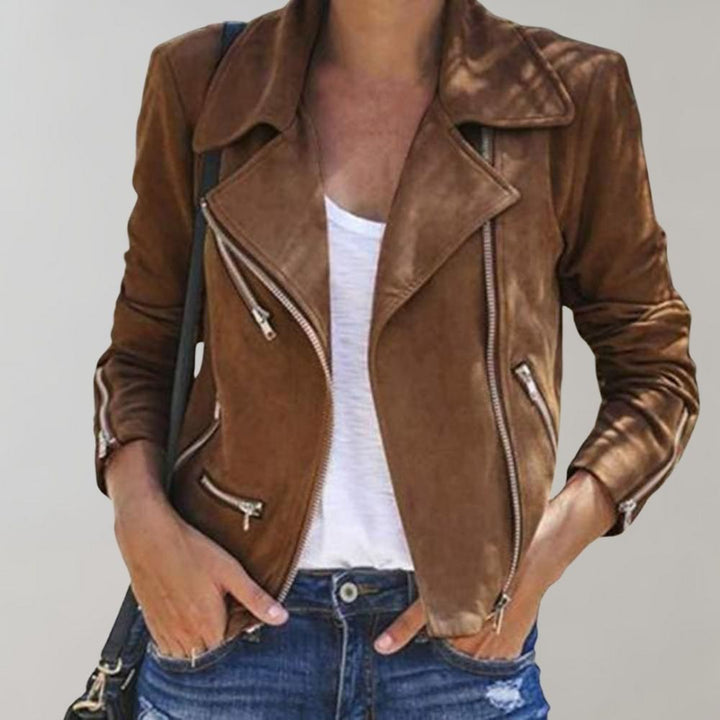 Eve – Suede-Look Moto Jacket for Women