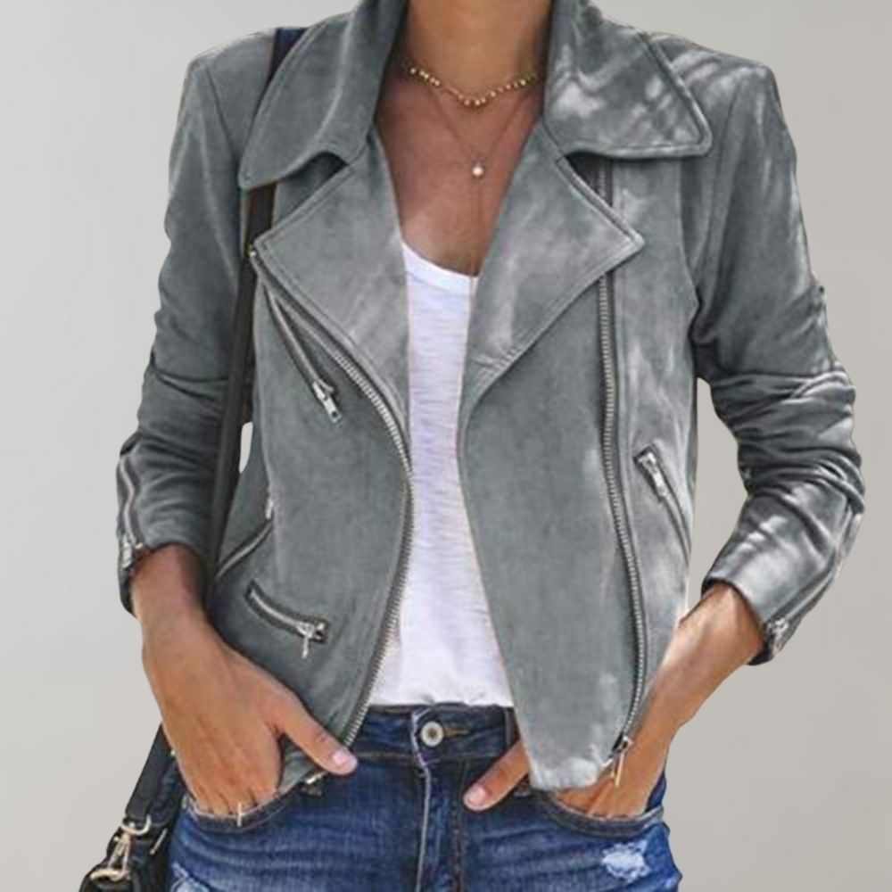 Eve – Suede-Look Moto Jacket for Women