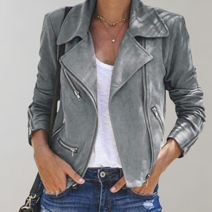 Eve – Suede-Look Moto Jacket for Women