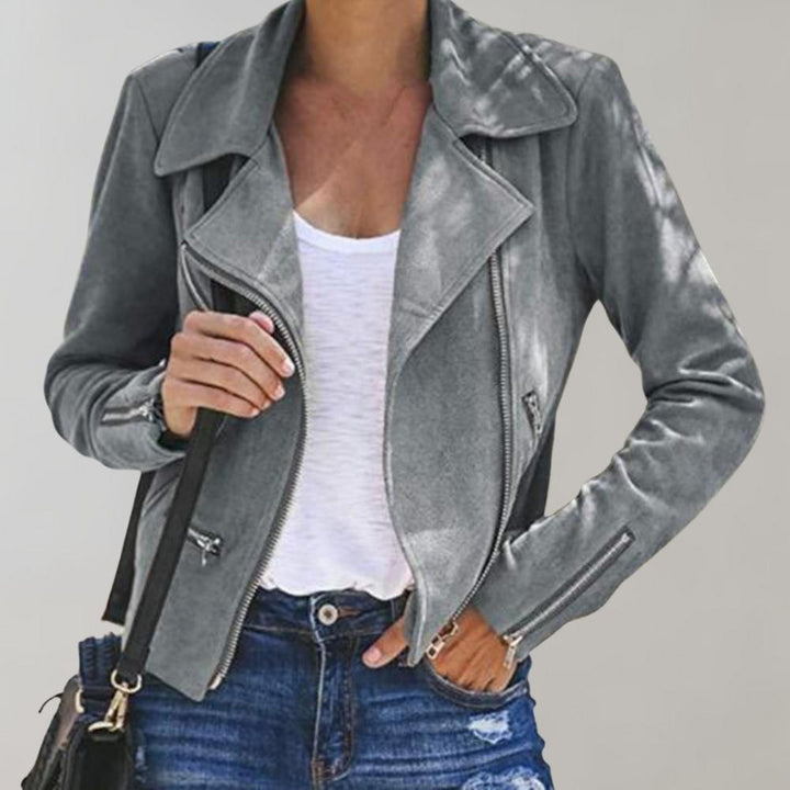 Eve – Suede-Look Moto Jacket for Women