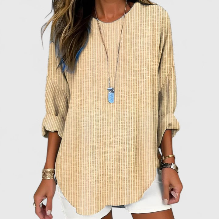 Sophia – Striped Long Sleeve Flowy Blouse