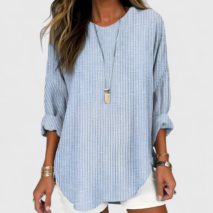 Sophia – Striped Long Sleeve Flowy Blouse
