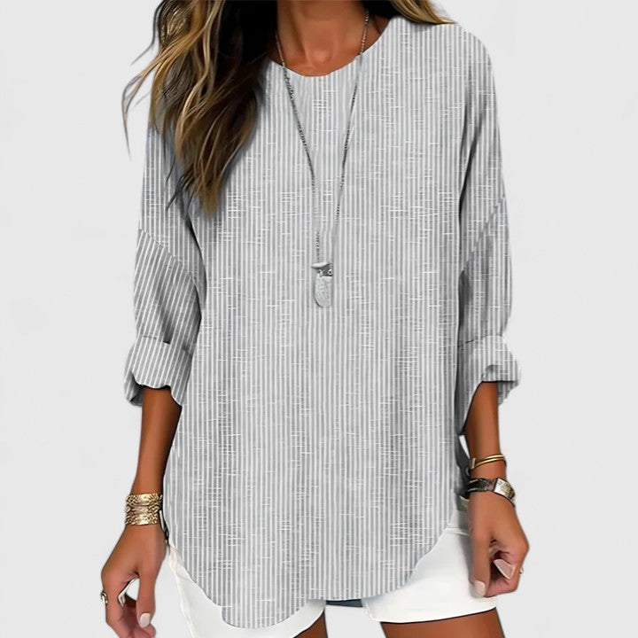 Sophia – Striped Long Sleeve Flowy Blouse