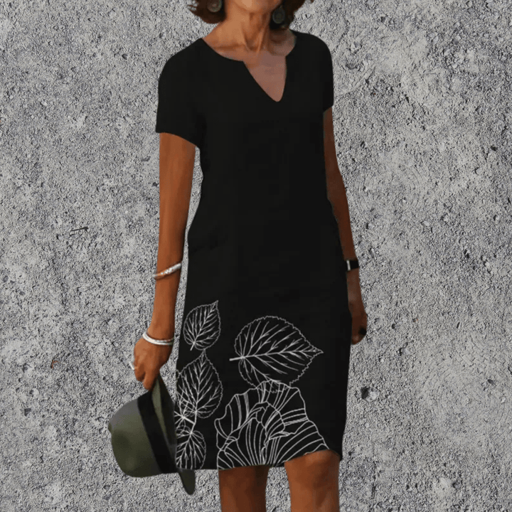 Midi Jurk | Luchtig Comfort & V-Hals