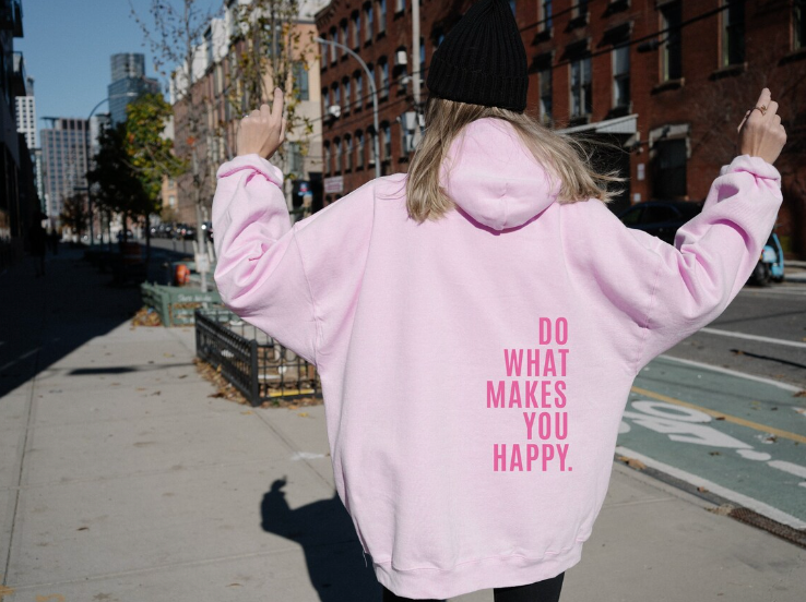 Kailey – Oversized Slogan Sweatshirt with Back Print