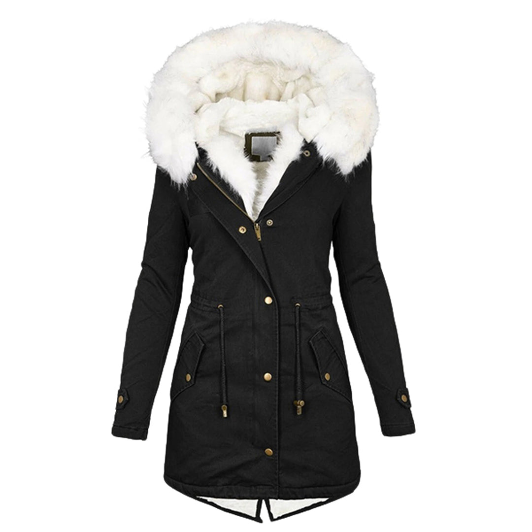 Selma – Fur-Look Collar Parka Coat for Women