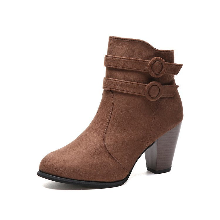 Melinda – Buckle Strap Pointed Toe Ankle Boots for Women