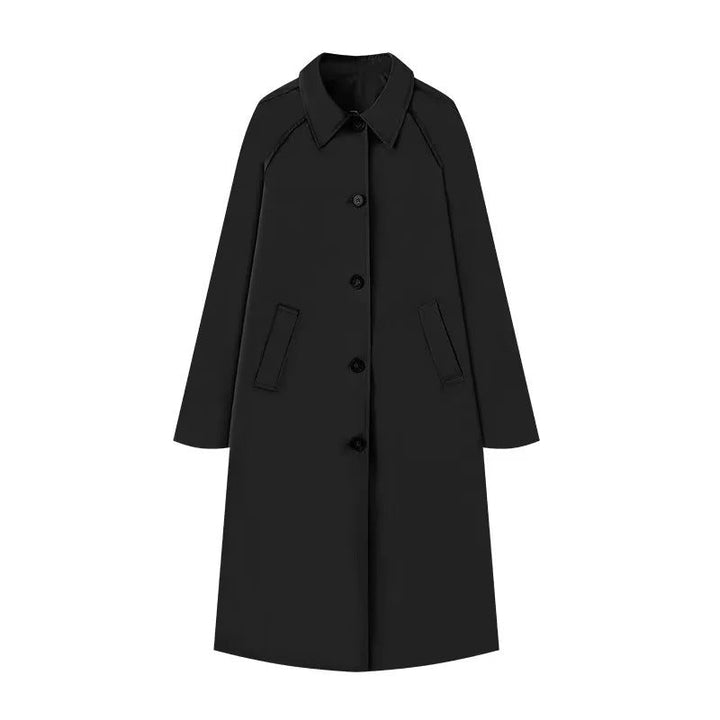Lyla – Longline Trench Coat with Plaid Lining