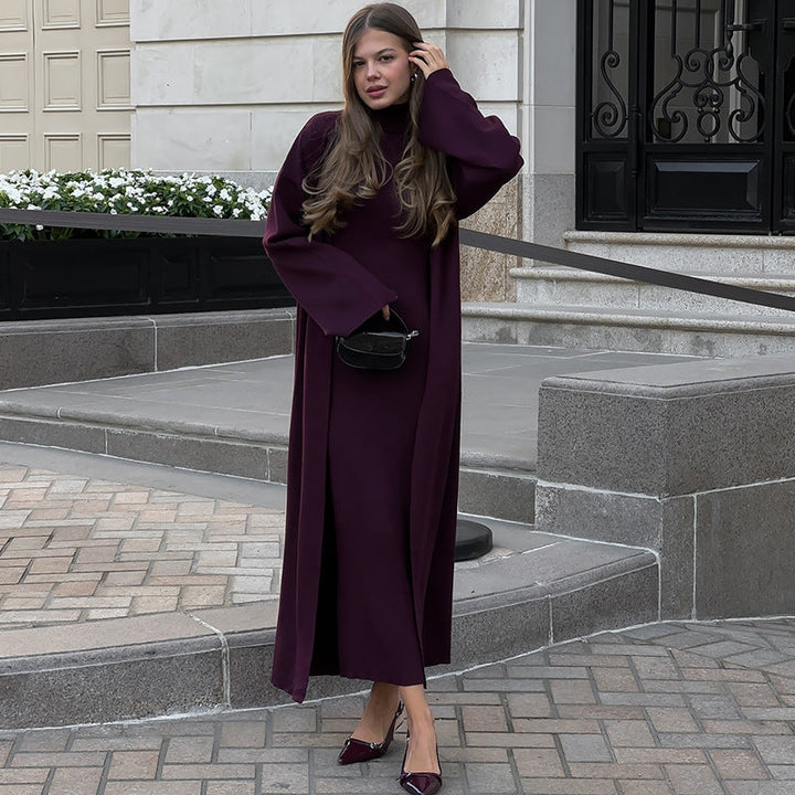 Morgan – Turtleneck Maxi Dress and Duster Cardigan Set for Women