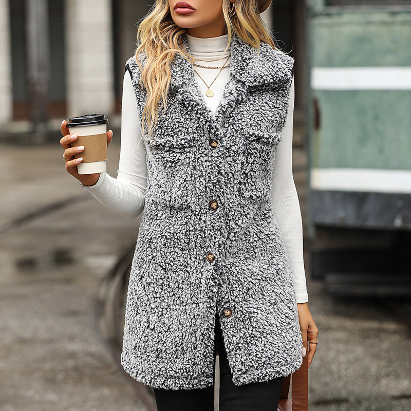 Sonia – Teddy Longline Vest for Women