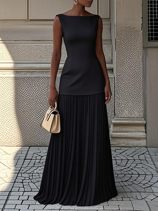 Rosalind | Graceful Sleeveless Pleated Maxi Dress