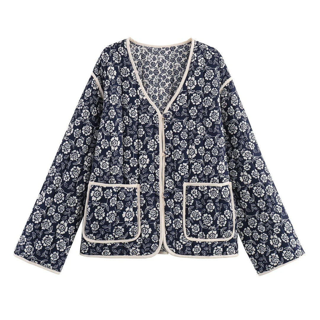 Saoirse – Floral Quilted Oversized Jacket for Women