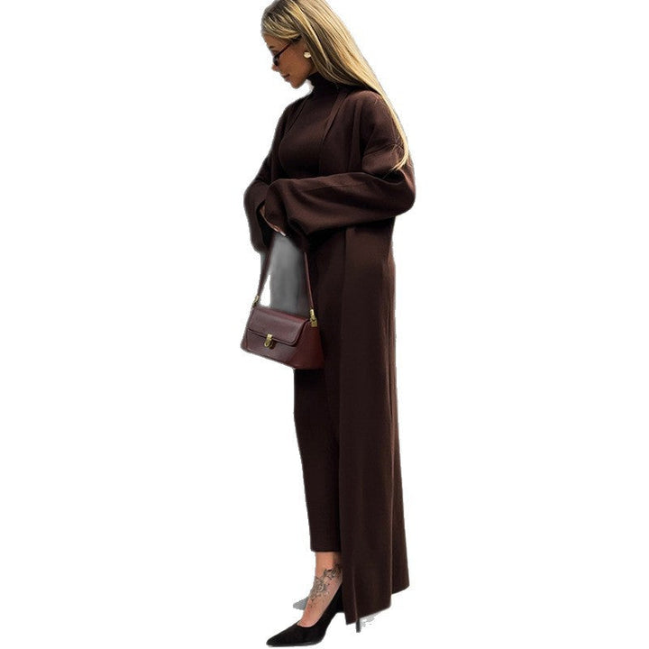 Morgan – Turtleneck Maxi Dress and Duster Cardigan Set for Women