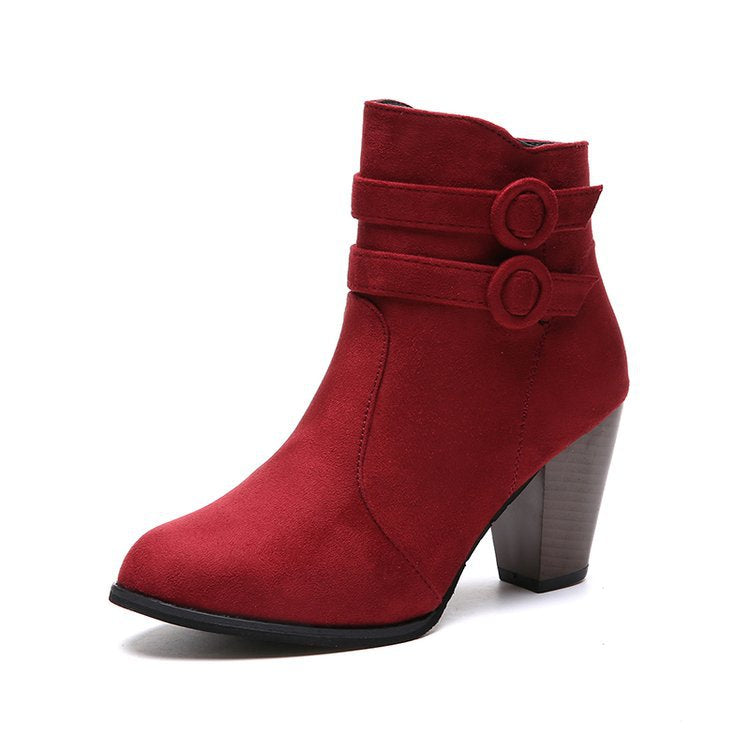 Melinda – Buckle Strap Pointed Toe Ankle Boots for Women