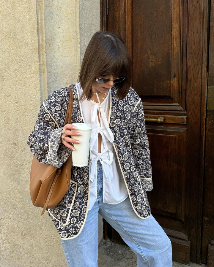 Saoirse – Floral Quilted Oversized Jacket for Women