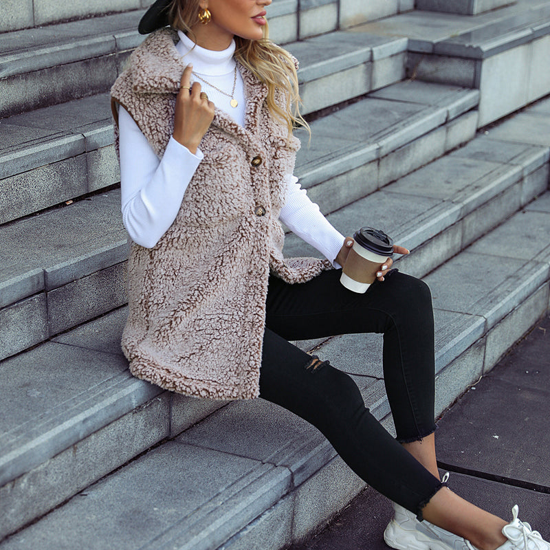 Sonia – Teddy Longline Vest for Women