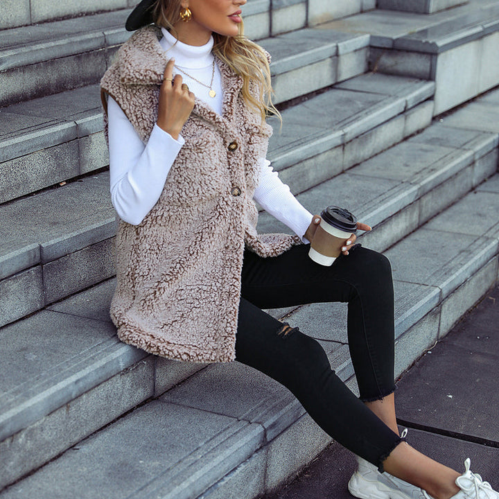 Sonia – Teddy Longline Vest for Women