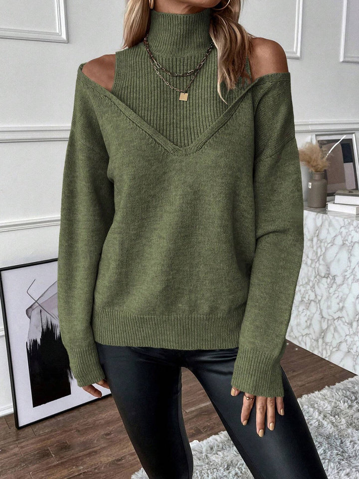 Natalya – Cold Shoulder Turtleneck Sweater for Women