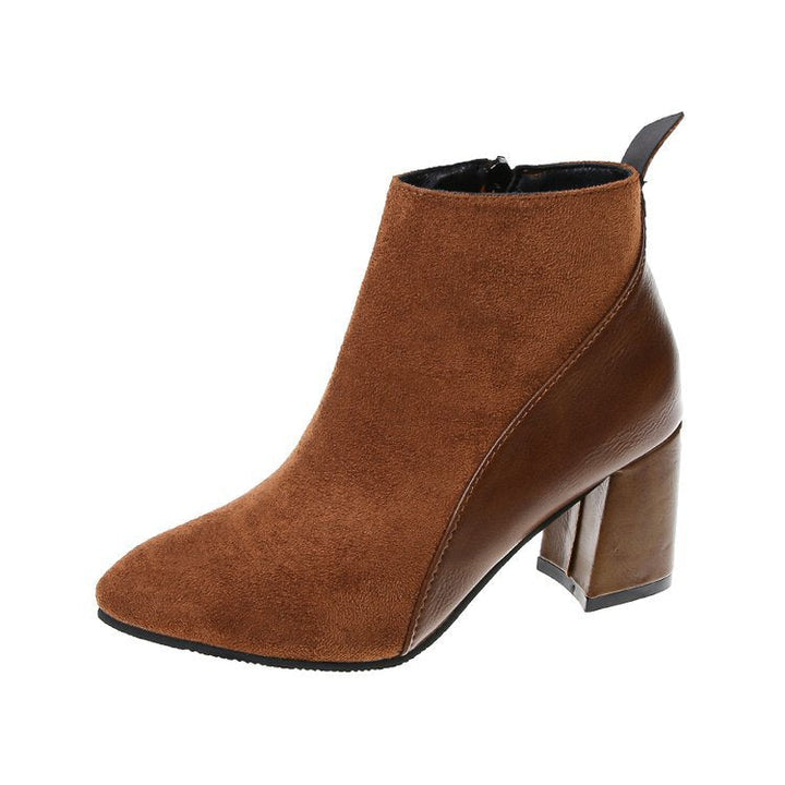 Michaela – Two-Tone Block Heel Ankle Boots for Women