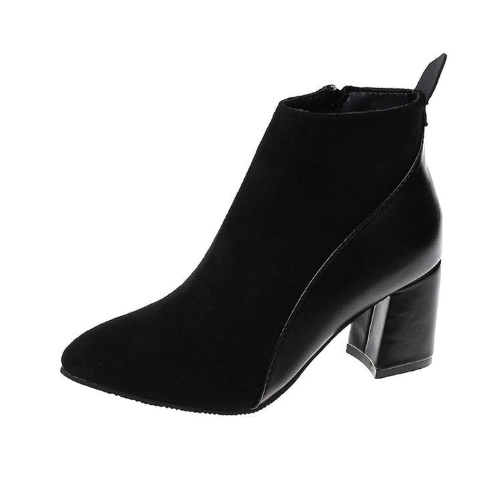Michaela – Two-Tone Block Heel Ankle Boots for Women