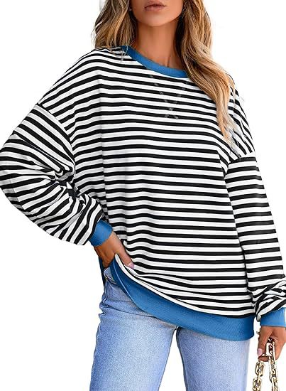 India – Striped Long-Sleeve Top with Contrast Trim