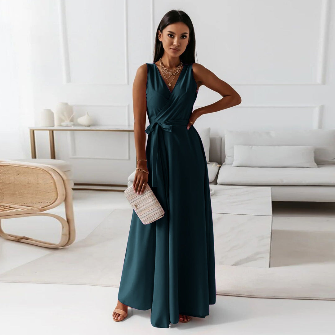 Genesis – Sleeveless Wrap A-Line Maxi Dress