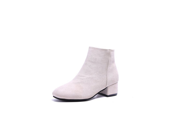 Mercy – Low Block Heel Almond Toe Ankle Boots for Women