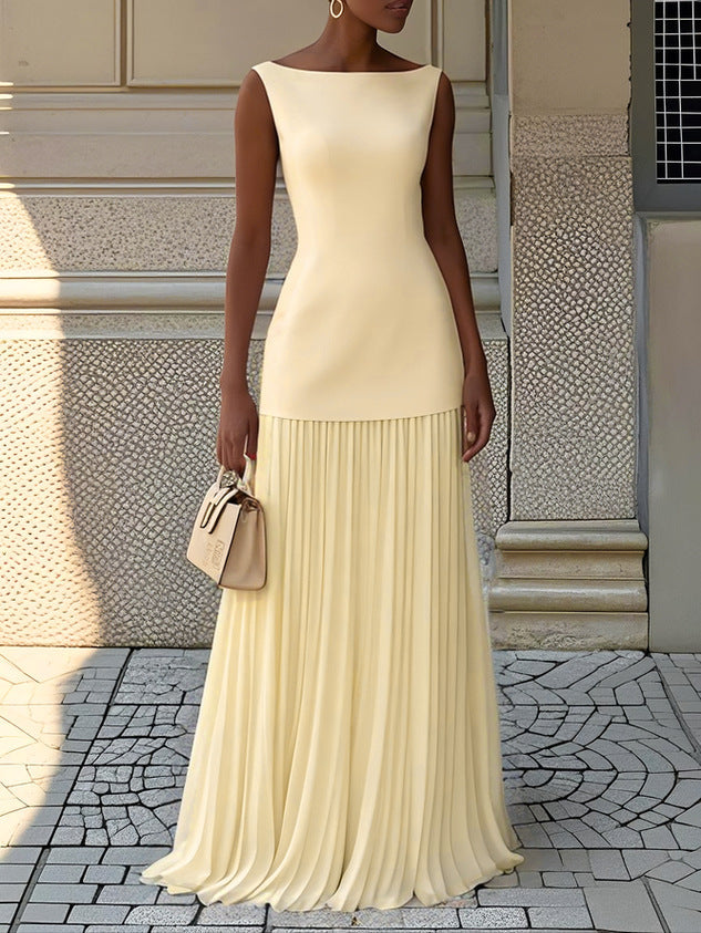 Rosalind | Graceful Sleeveless Pleated Maxi Dress