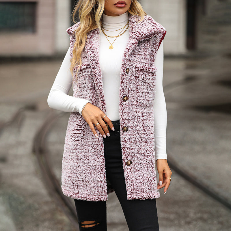Sonia – Teddy Longline Vest for Women