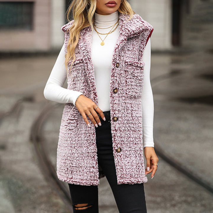 Sonia – Teddy Longline Vest for Women
