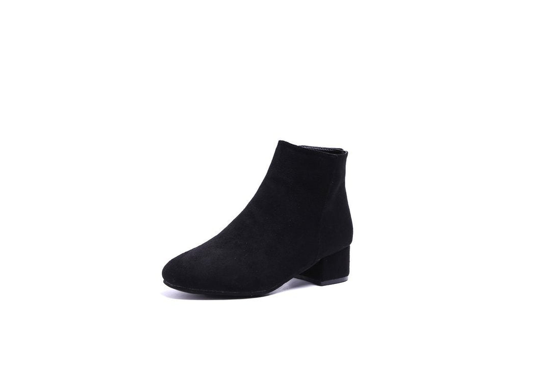 Mercy – Low Block Heel Almond Toe Ankle Boots for Women
