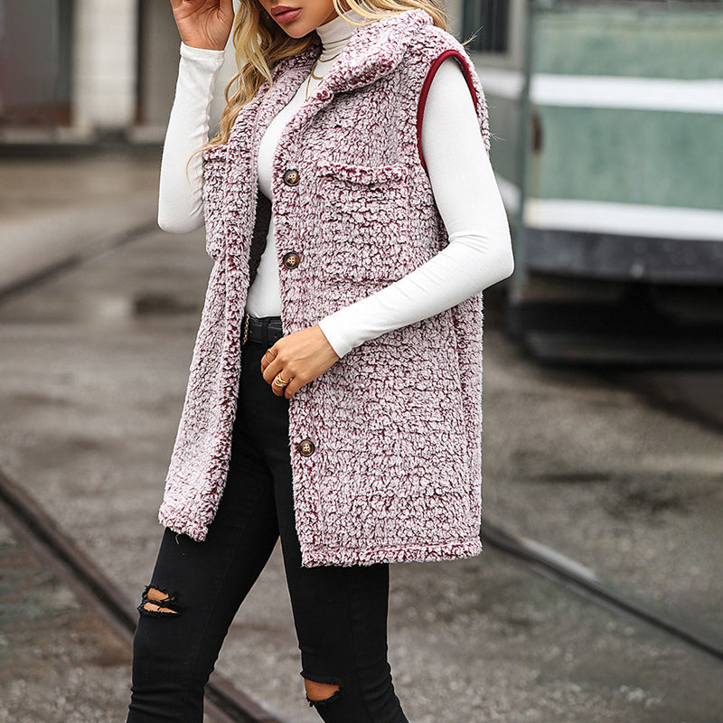 Sonia – Teddy Longline Vest for Women