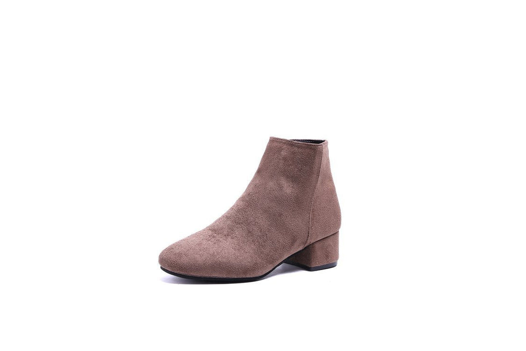 Mercy – Low Block Heel Almond Toe Ankle Boots for Women