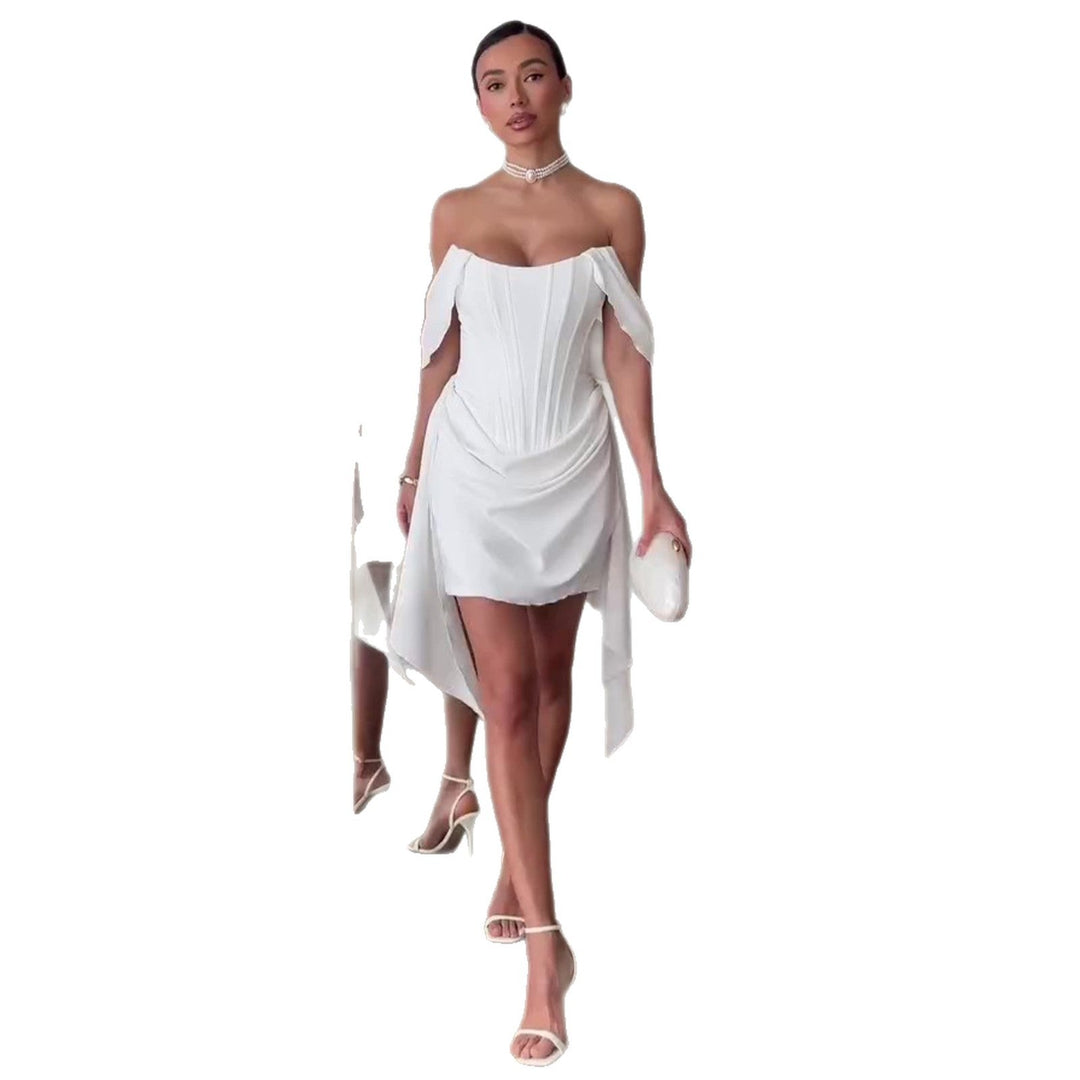 Belle – Off-Shoulder Corset Mini Dress for Homecoming & Wedding Guests