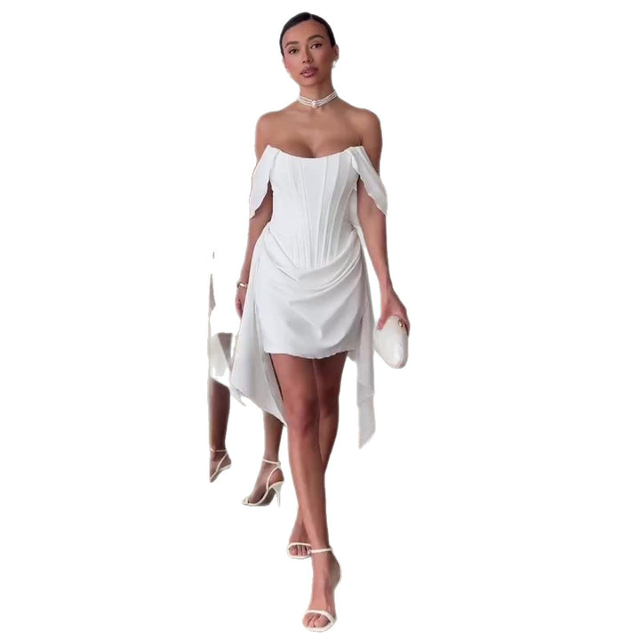 Belle – Off-Shoulder Corset Mini Dress for Homecoming & Wedding Guests