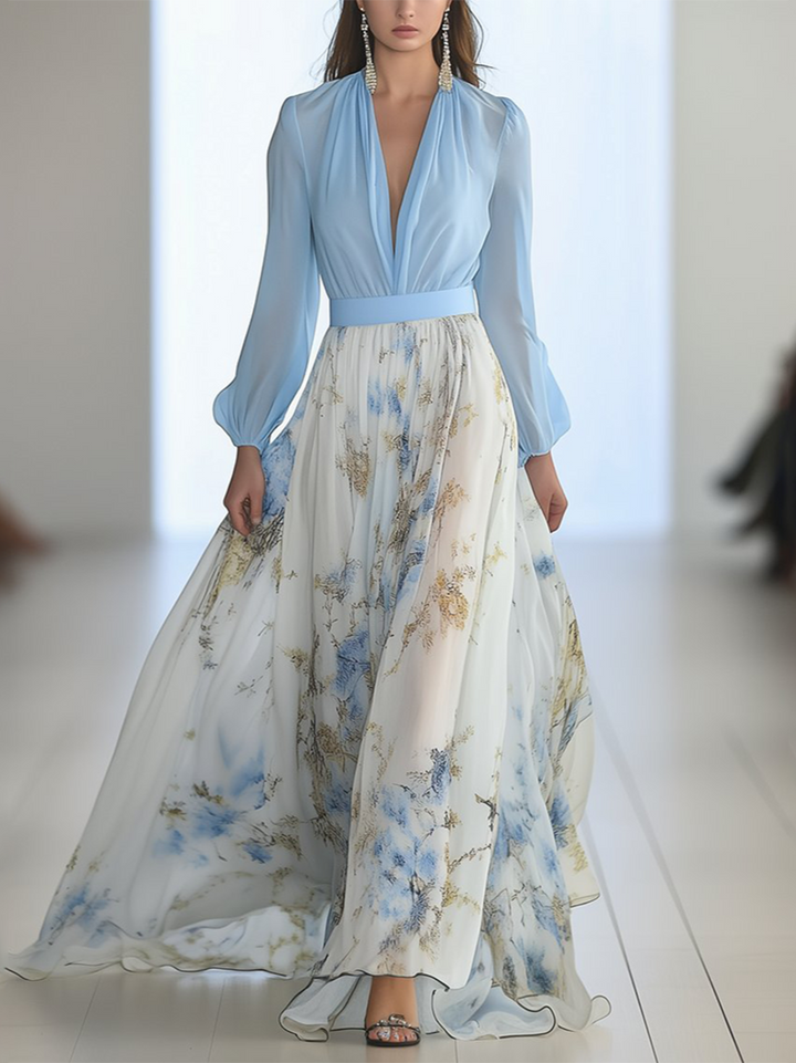 Henrietta | Floral V-Neck Flowy Maxi Dress