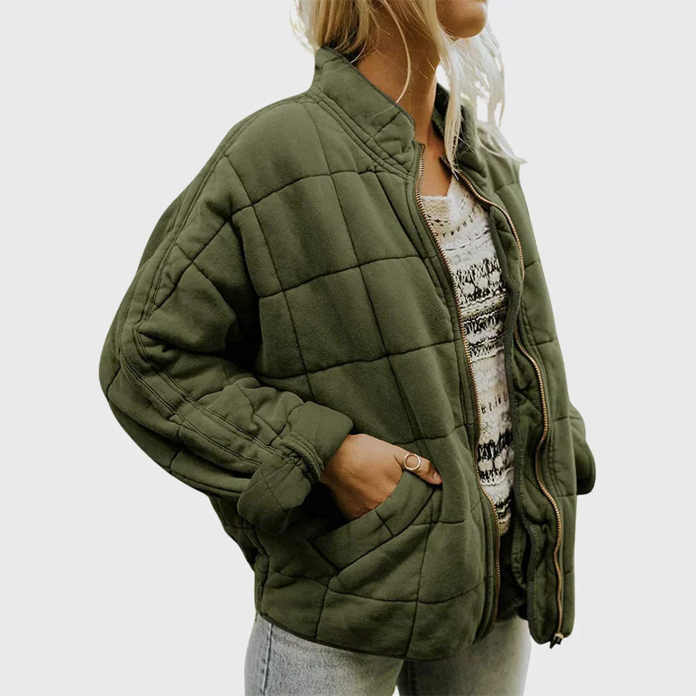 Reese – Cropped Oversized Quilted Jacket for Women