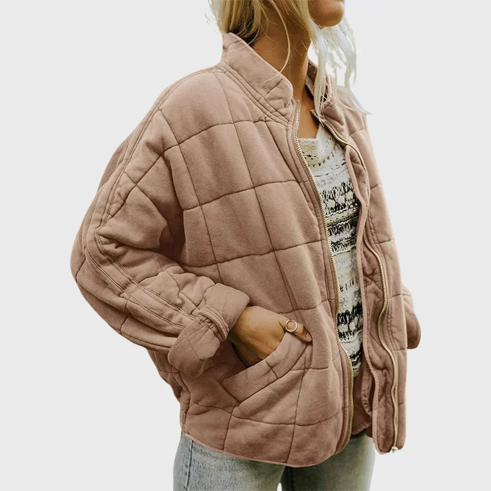 Reese – Cropped Oversized Quilted Jacket for Women