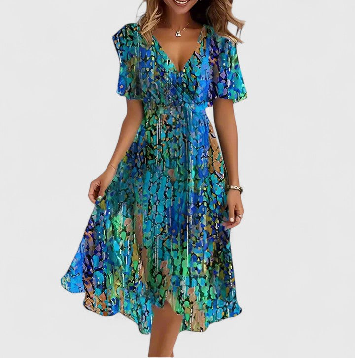 Stephanie – Casual Floral Midi Dress for Summer Days