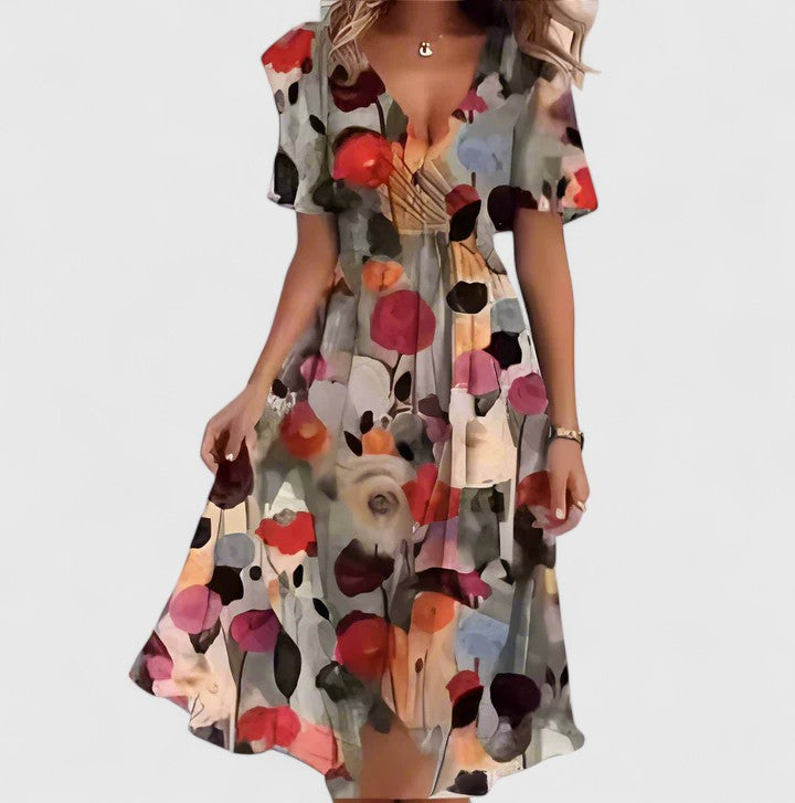 Stephanie – Casual Floral Midi Dress for Summer Days