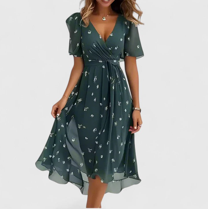 Stephanie – Casual Floral Midi Dress for Summer Days