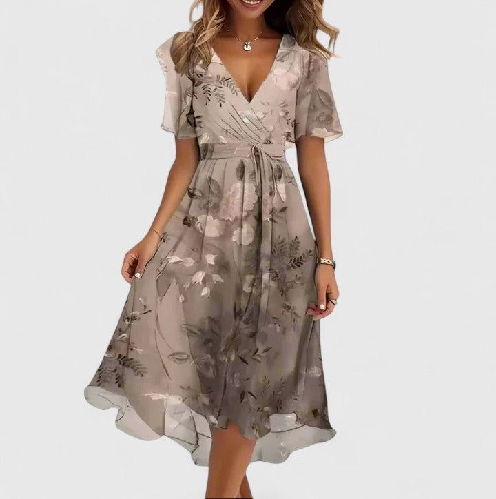 Stephanie – Casual Floral Midi Dress for Summer Days