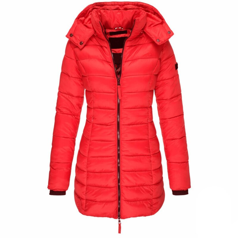 Marissa – Hooded Quilted Puffer Coat with Shaped Seams